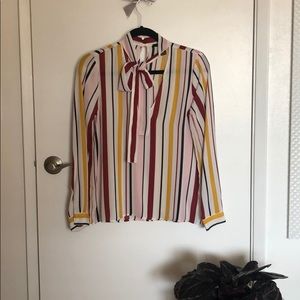 Striped long sleeve blouse